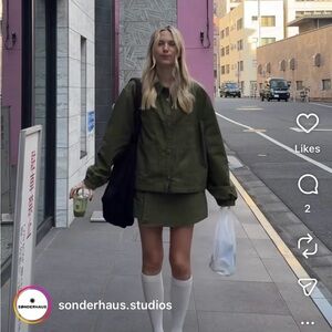 Sonderhaus Olive Green Lined Skort - 100% Cotton - Small